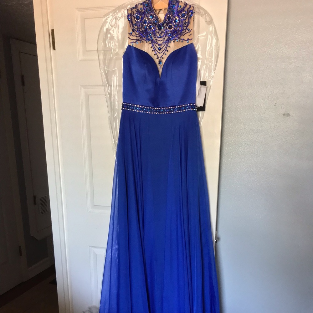 Sherri Hill royal blue jeweled gown Prom/Formal
